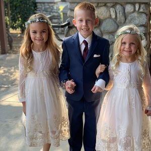 Flower girl dress and flower headband
